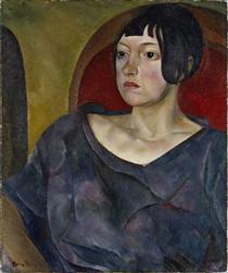 Portrait Of A Woman - Boris Dmitrijewitsch Grigorjew