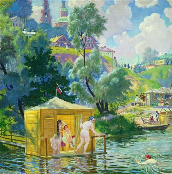 Bathing, 1921 - Boris Michailowitsch Kustodijew
