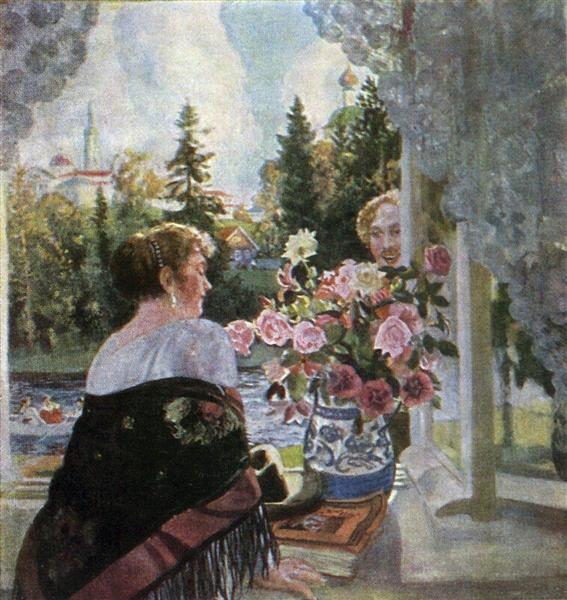 By Window, 1921 - Borís Kustódiev