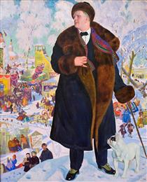 Portrait of Fyodor Chaliapin - Boris Michailowitsch Kustodijew