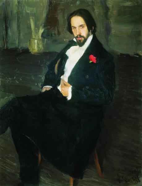 Portrait of the Painter Ivan Bilibin, 1901 - Борис Кустодієв