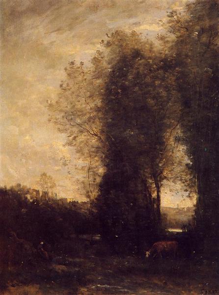 A Cow and its Keeper, 1870 - 1872 - Jean-Baptiste Camille Corot