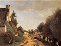 A Road Near Arras (Cottages) - Camille Corot