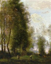 A Shady Resting Place - Jean-Baptiste Camille Corot