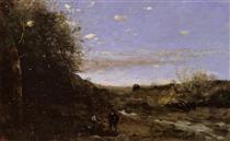 Hamlet and the Gravedigger - Jean-Baptiste Camille Corot
