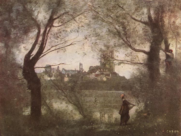 Mantes Cathedral, c.1860 - Camille Corot
