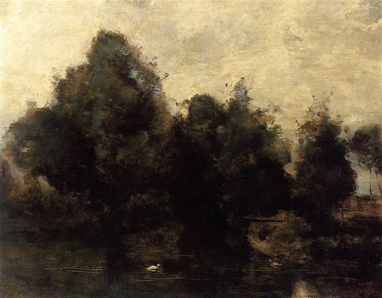 Near Arras, the Banks of the Scarpe, c.1860 - c.1865 - Camille Corot