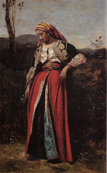Задумчивая женщина востока, c.1870 - c.1873 - Камиль Коро