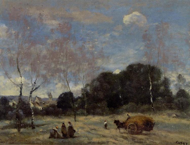 Возвращение сенокосцев в Маркуси, c.1870 - c.1874 - Камиль Коро