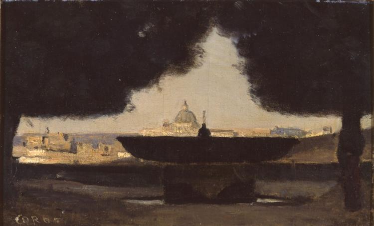 Rome The Fountain of the Academie de France, c.1826 - c.1827 - Camille Corot