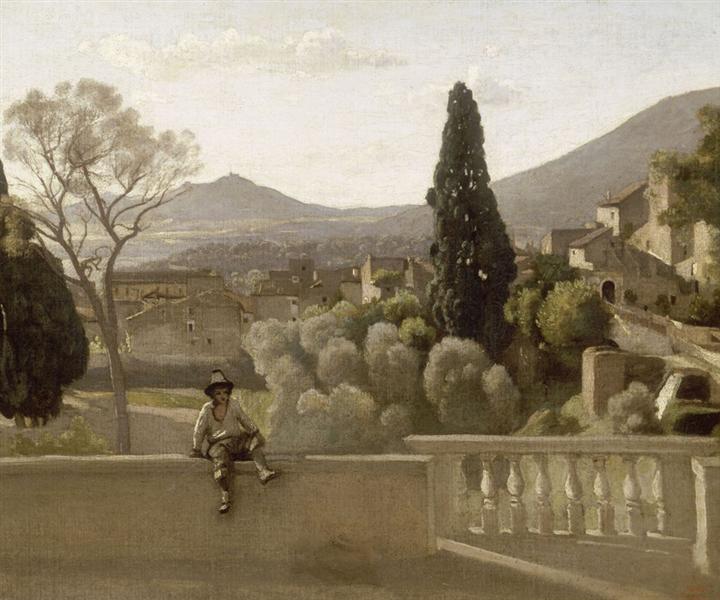 The Gardens of the Villa d'Este, Tivoli, 1843 - 柯洛