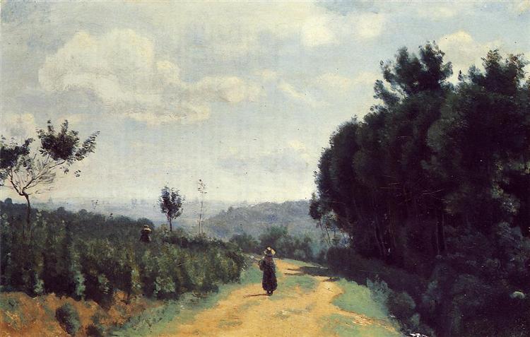 The Severes Hills Le Chemin Troyon, c.1835 - c.1840 - Каміль Коро