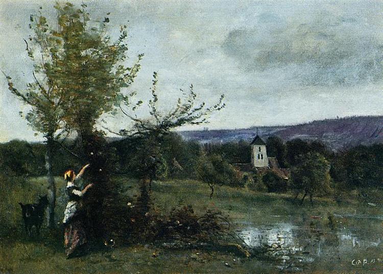 Зеленый берег, c.1860 - c.1865 - Камиль Коро
