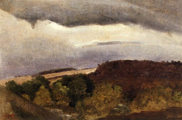 Wooded Plateau, Fountainebleau, 1835 - 1840 - Каміль Коро