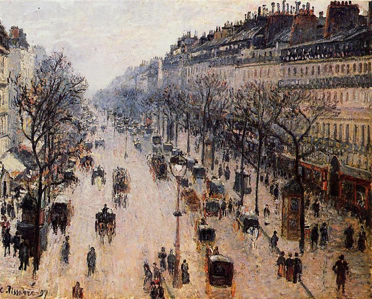 Boulevard Montmartre an einem Wintermorgen, 1897 - Camille Pissarro