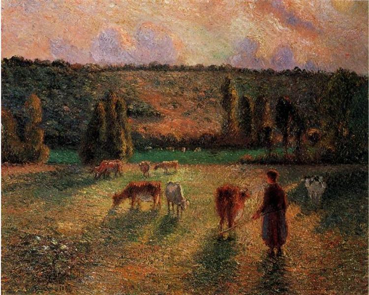 Cowherd at Eragny, 1884 - Каміль Піссарро