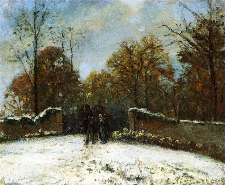 Entering the Forest of Marly (Snow Effect), c.1869 - Camille Pissarro