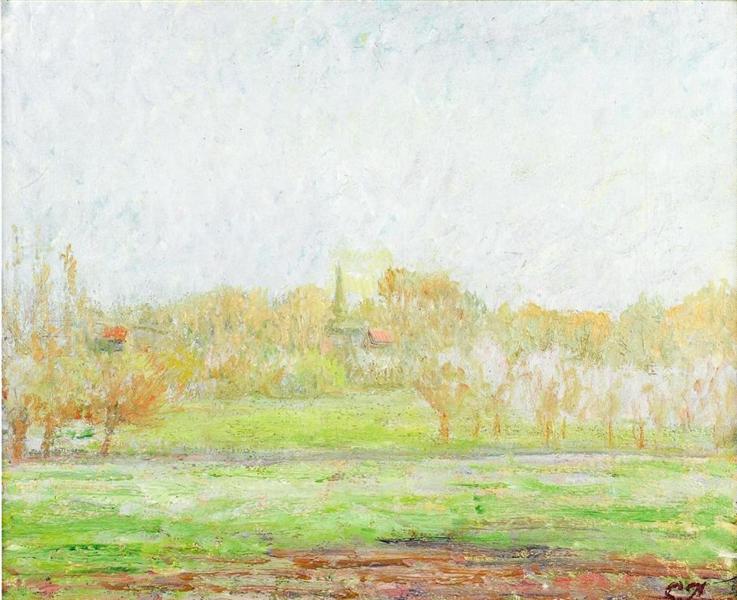 Fog in Eragny, c.1895 - Камиль Писсарро