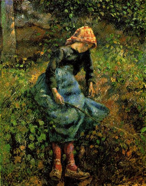 Girl with a Stick, 1881 - Камиль Писсарро