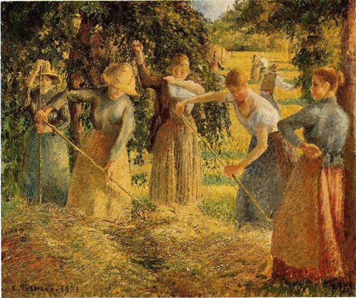 Colheita do feno em Éragny, 1901 - Camille Pissarro