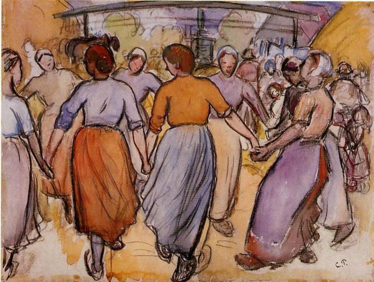 La Ronde, 1892 - Camille Pissarro