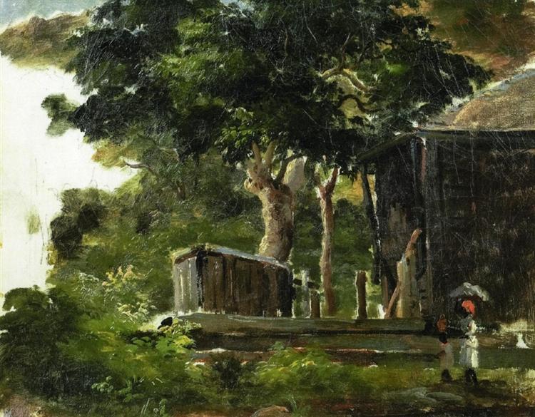 Landscape with House in the Woods in Saint Thomas, Antilles, c.1854 - c.1855 - Камиль Писсарро