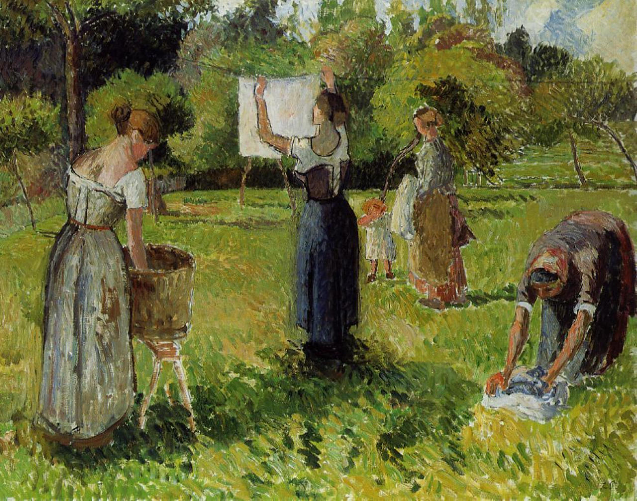 Laundresses at Eragny, c.1901 - Camille Pissarro - WikiArt.org