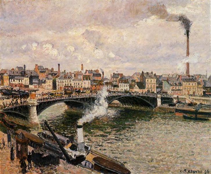 Morning, Overcast Day, Rouen, 1896 - Камиль Писсарро