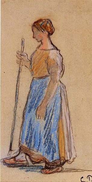 Peasant Woman, c.1890 - c.1891 - Камиль Писсарро