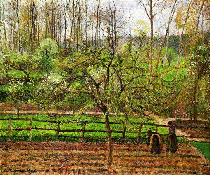 Spring, Gray Weather, Eragny, 1895 - Camille Pissarro