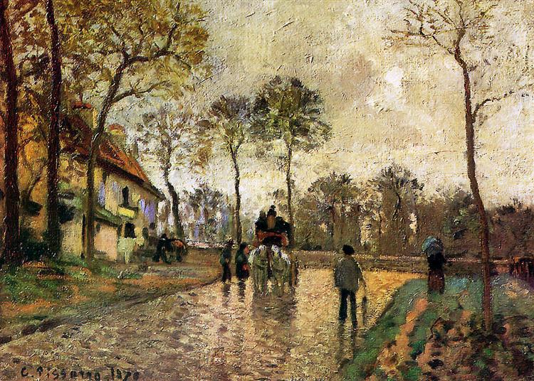 Stagecoach to Louveciennes, 1870 - Camille Pissarro