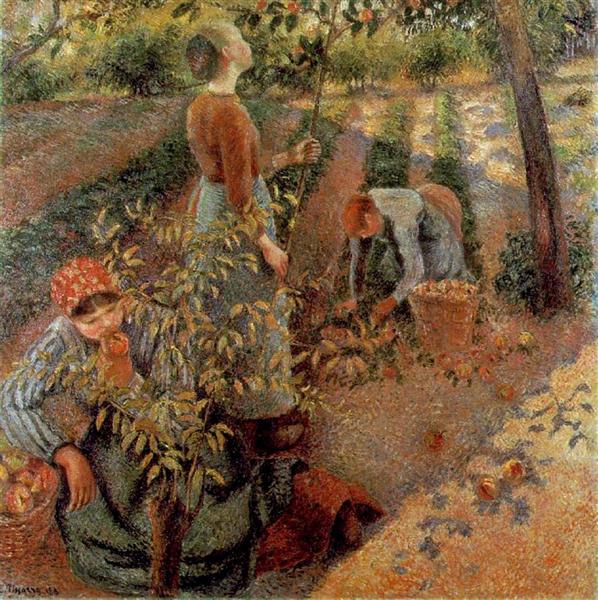 The Apple Pickers, 1886 - Камиль Писсарро