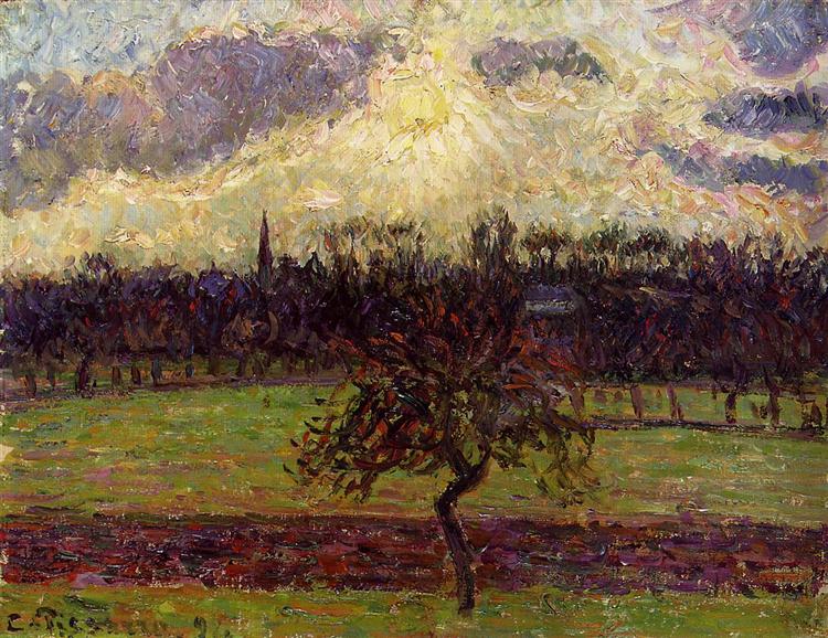 The Fields of Eragny, the Apple Tree, 1894 - Камиль Писсарро