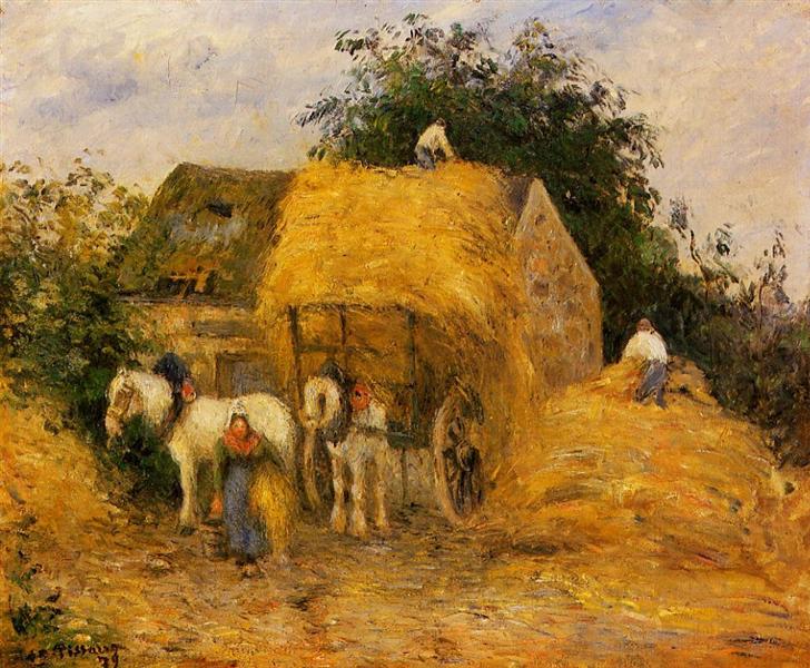 The Hay Wagon, Montfoucault, 1879 - Каміль Піссарро