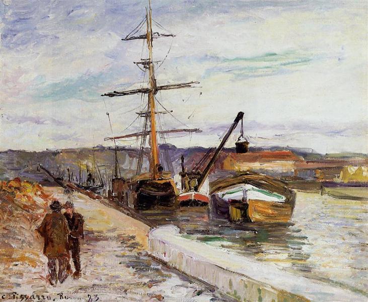 The Port of Rouen, 1883 - Камиль Писсарро
