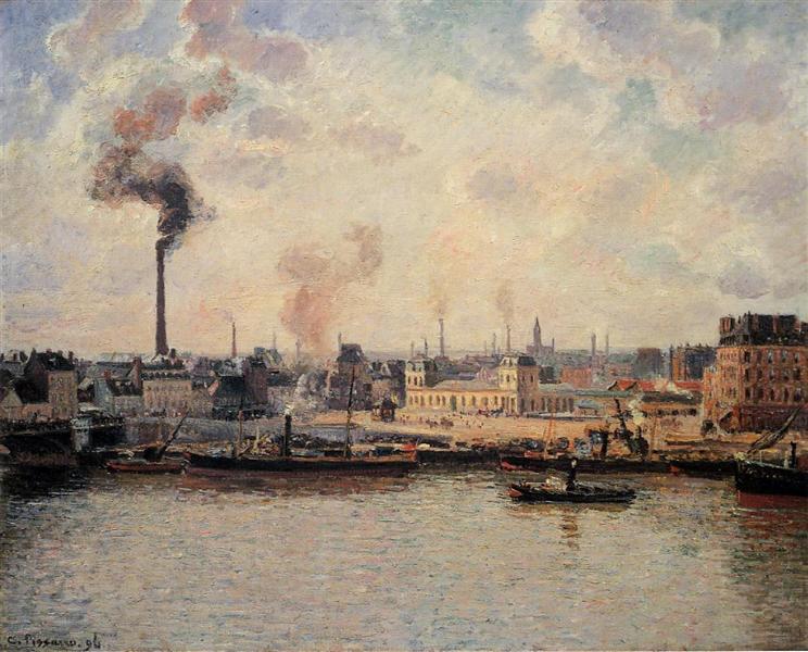 The Saint Sever Quay, Rouen, 1896 - Camille Pissarro