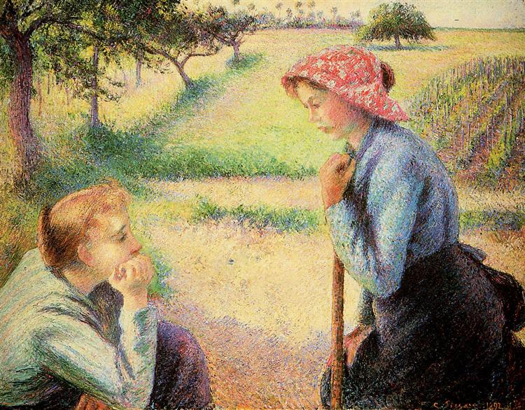 The talk, 1892 - Camille Pissarro