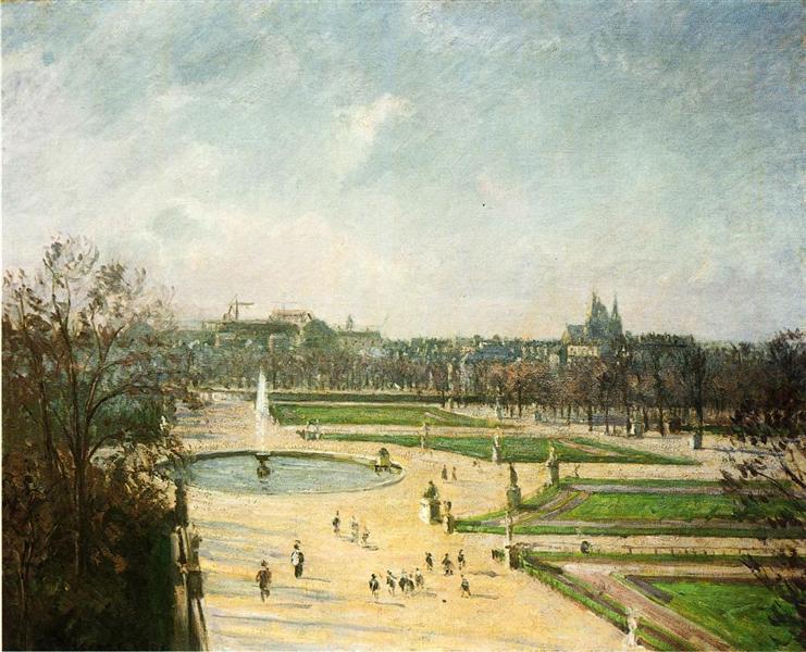The Tuileries Gardens, Afternoon, Sun, 1900 - Камиль Писсарро