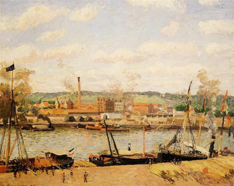 View of the Cotton Mill at Oissel, near Rouen, 1898 - Camille Pissarro