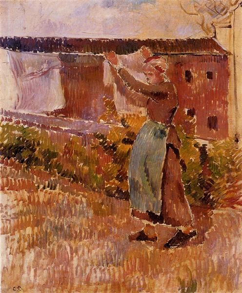 Women Tending the Laundry (study), c.1887 - Camille Pissarro