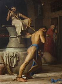 Samson and the Philistines (Samson in the Threadmill) - Carl Bloch
