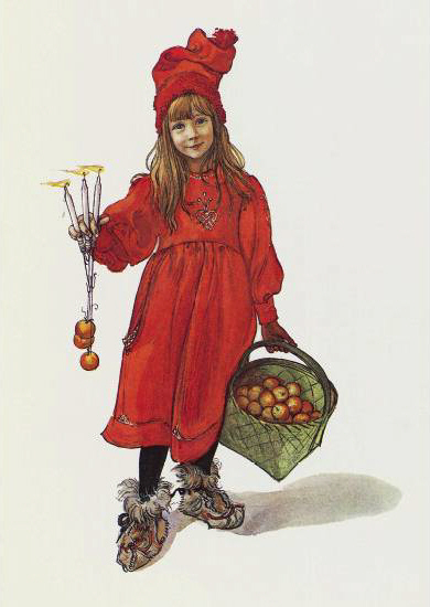 Brita as Iduna (Iðunn), lithography, title page for the christmas edition of Idun, 1901, 1901 - Carl Larsson