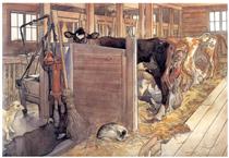 The stable - Carl Larsson