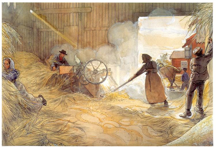Threshing, 1906 - Карл Ларссон