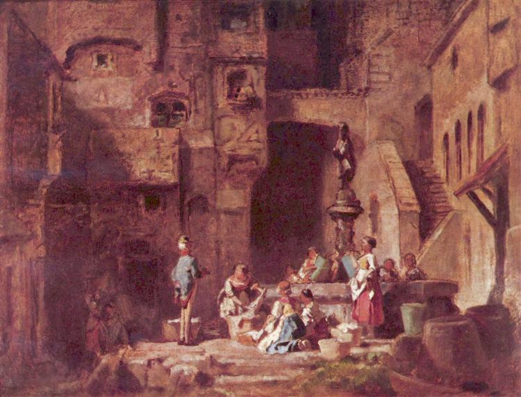 Washerwomen at the Well, c.1880 - Carl Spitzweg