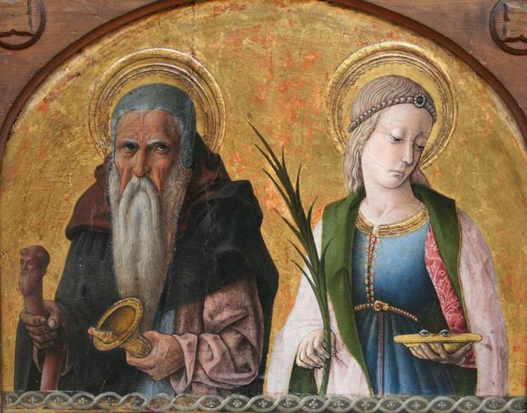 Saints Anthony and Lucia, c.1470 - Карло Кривелли