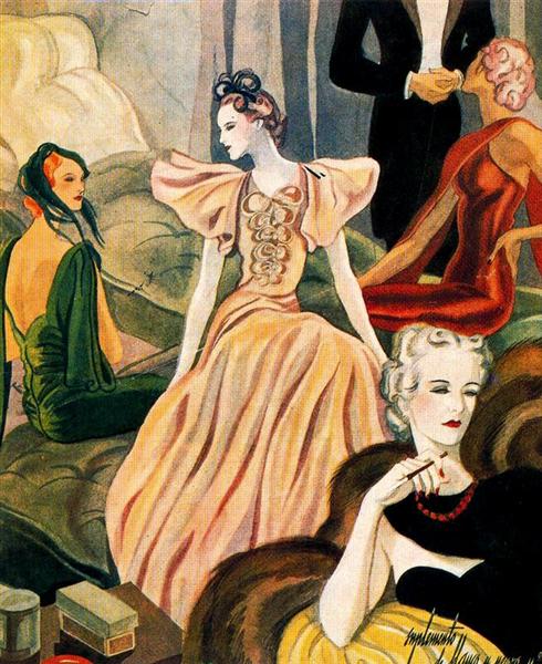 Fashion Illustration, 1935 - Carlos Saenz de Tejada