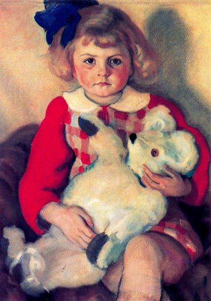 Girl with teddy bear, 1932 - Карлос Саєнс де Техада