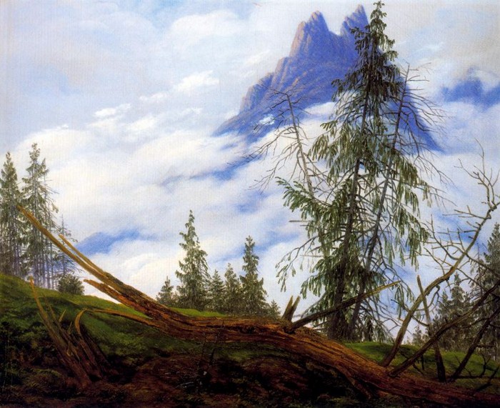 Peaks with clouds, c.1835 - Caspar David Friedrich
