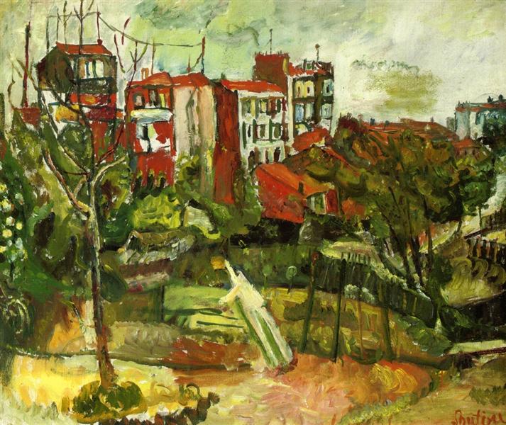 Suburban Landscape with Red Houses, c.1917 - Хайм Сутін